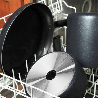 Initiatives Nonstick Cookware Set 18 Piece, Oven Broiler Safe 350F, Kitchen Cooking Set W/Fry Pans, Saucepans, Stockpots, Skillet, Spoons, Lids Pots and Pans Set Non Stick Dishwasher Safe Black8