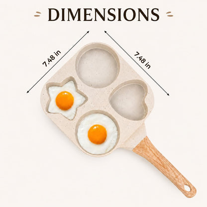 Non Stick Egg Frying Pans 4 Holes Shapes, Egg Frying Pan Nonstick, Heart Star Shapes Breakfast Pan, Quick Heating, Easy to Clean, Ideal Use for Breakfast5