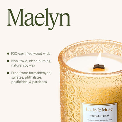 Pumpkin Chai Scented Candles for Home, 19 Oz Natural Soy Wax6