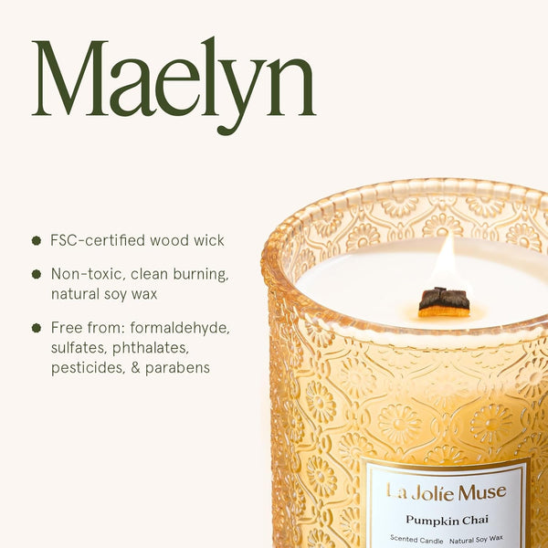 Pumpkin Chai Scented Candles for Home, 19 Oz Natural Soy Wax6