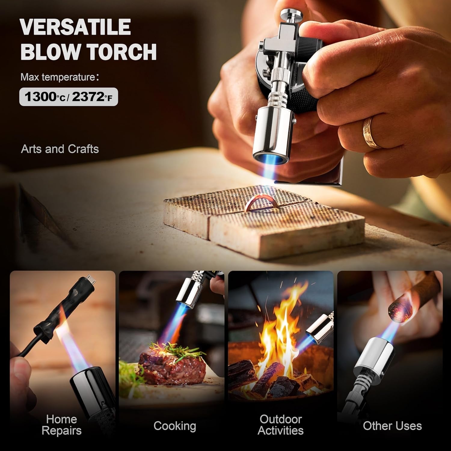 butane-torch-lighter-premium-metal-kitchen-torch-with-adjustable-flame-safety-buckle-refillable-creme-brulee-torch-for-baking-bbq-diy-resin-art-black-butane-gas-not-included