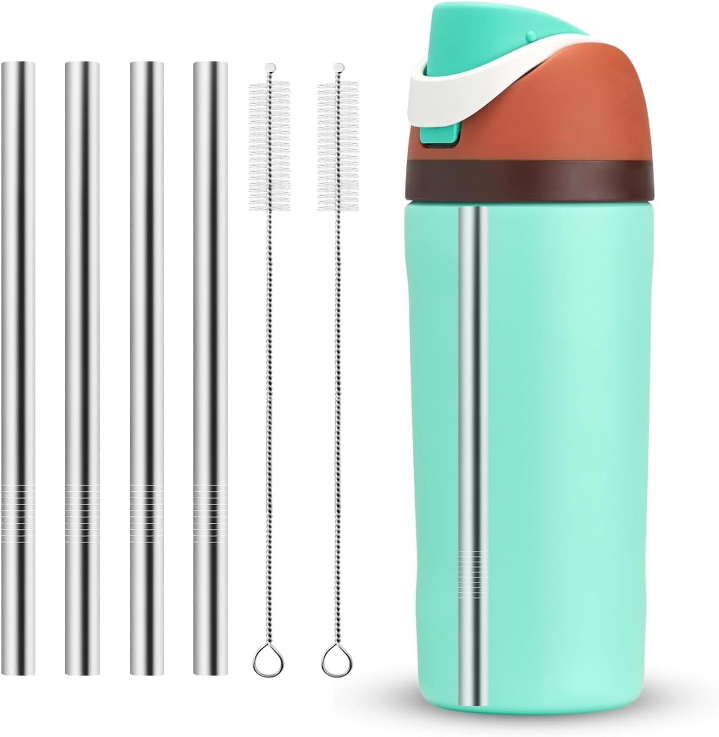 metal-straw-replacement-for-owala-kids-water-bottle-16-oz-accessories-with-2-straw-cleaner-reusable-stainless-steel-straws-compatible-with-owala-water-bottle-4pcs