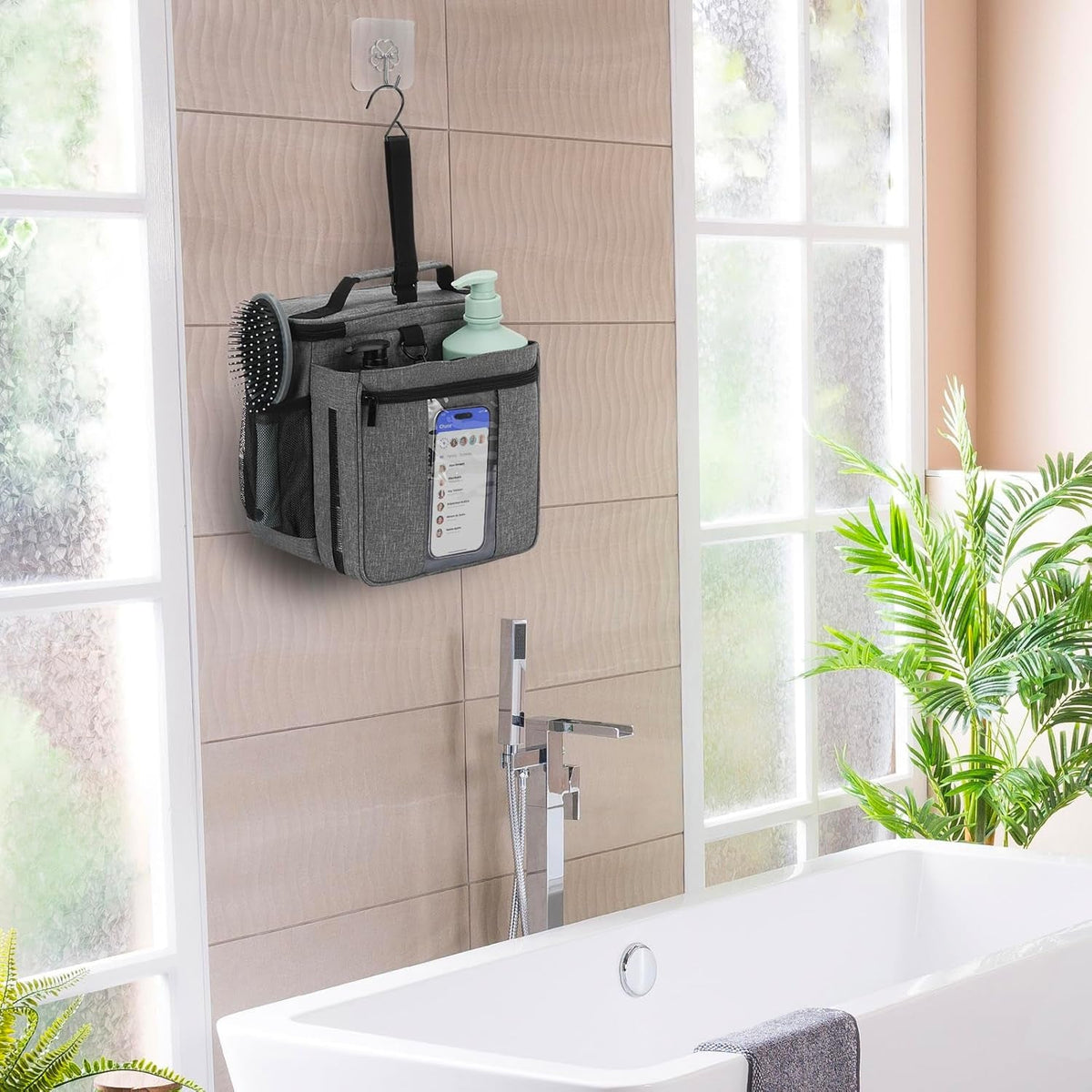shower-caddy-portable-quick-dry-mesh-dorm-shower-bag-men-women-2-compartment-college-dorm-room-essentials-for-guys-girls-hanging-shower-organizer-for-camping-gym-gray