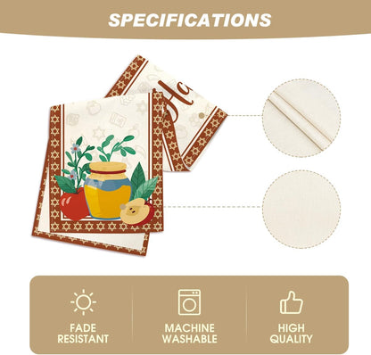 Honey Rosh Hashanah Table Runner, Shana Tova Kitchen Dining Table Decoration for Home Party Decor 13X108 Inch5