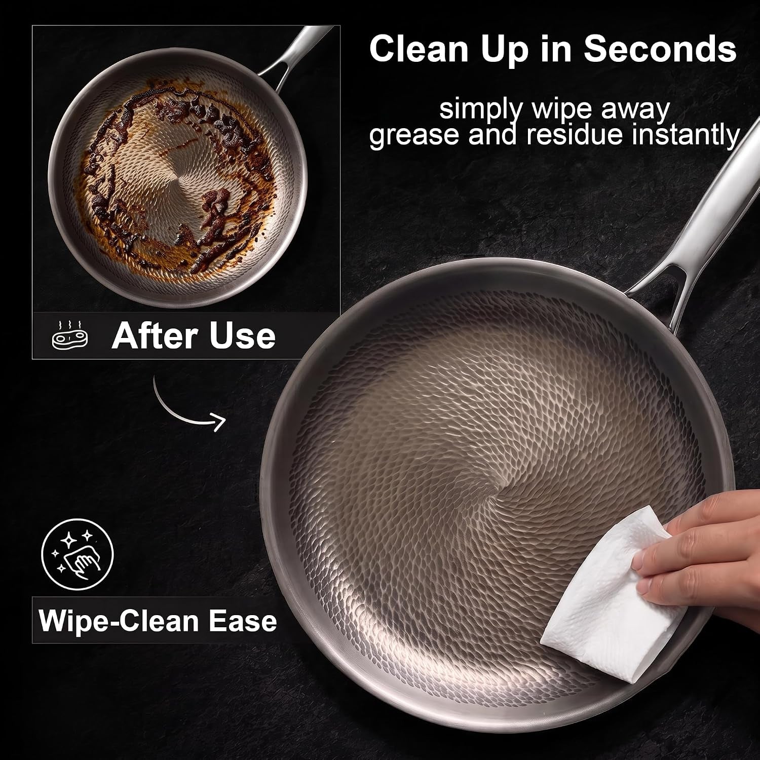 12-titanium-frying-pan-with-lid-non-stick-hammered-skillet-3-ply-heats-fast-evenly-pfas-pfoa-ptfe-free-scratch-resistant-for-induction-gas-oven-safe-to-500-f-dishwasher-safe