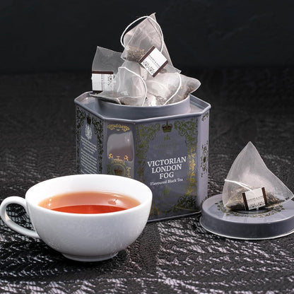 Victorian London Fog Tea, 30 Sachets in Tin | Black and Oolong Teas with Bergamot, Vanilla, Citrus and Lavender. Contains Caffeine.6