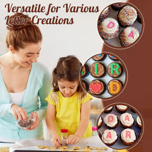 Letter Molds Silicone for Chocolate 2PCS, Small Mini Size for Alphabet Decorating Birthday Cake Strawberries Lollipop Fondant, Heart Shaped Gift Choice, Non-Stick BPA Free Moulds6