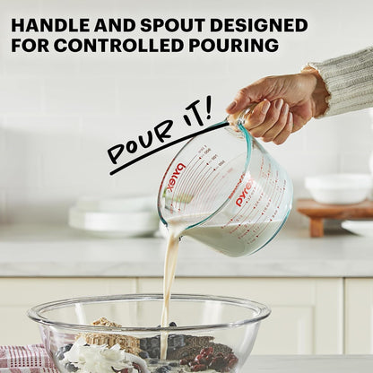 Essentials (2-Pack) Glass Measuring Cups Set (1 & 2 Cup) | for Prepping, Baking and Cooking, Preheated Oven, Dishwasher, Freezer, and Microwave Safe5