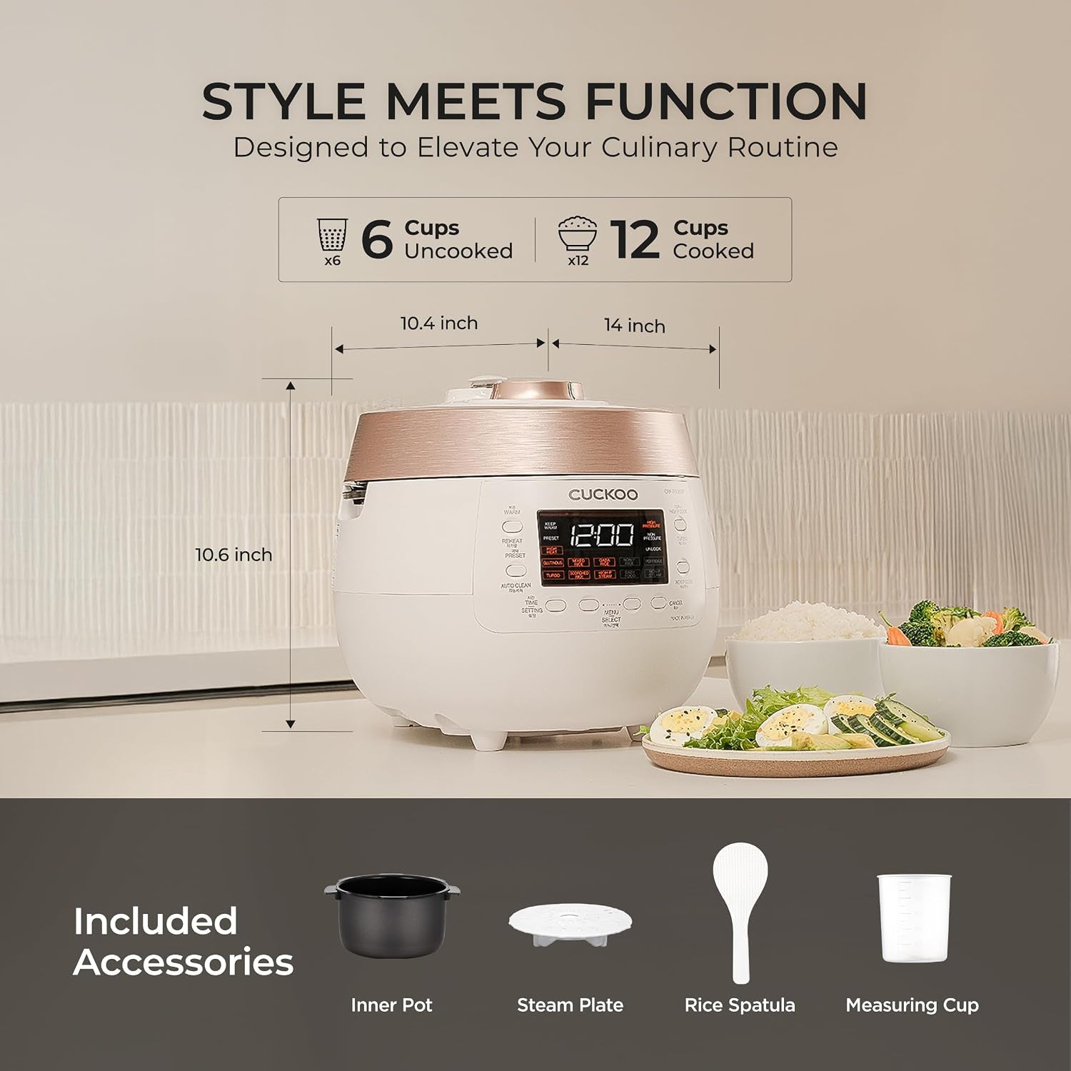 cuckoo-crp-rt0609fw-6-cup-twin-pressure-plate-rice-cooker-warmer-with-high-heat-gaba-mixed-scorched-turbo-porridge-baby-food-steam-hi-non-press-and-more-made-in-korea-white-6-cup-uncooked-capacity-diamond-coated-inner-pot-15-cooking-mod