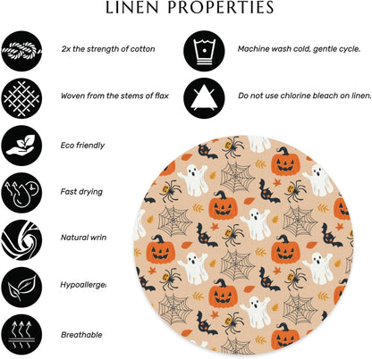 Round Placemats 14 Inch Halloween Style Set of 4 Premium Linen Non Slip & Heat Resistant Stain Resistant for Party Kitchen Dining Kitchen Restaurant Decoration6