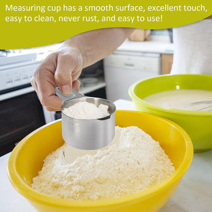 3/4 Cup (180 Ml | 6 Oz| 180 Cc) Stainless Steel Measuring Cup, Metal Measuring Cup for Cooking & Baking3