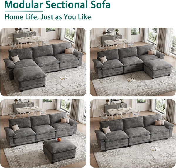 108" Modular Sectional Couch, L Shaped Cloud Sofa for Living Room6