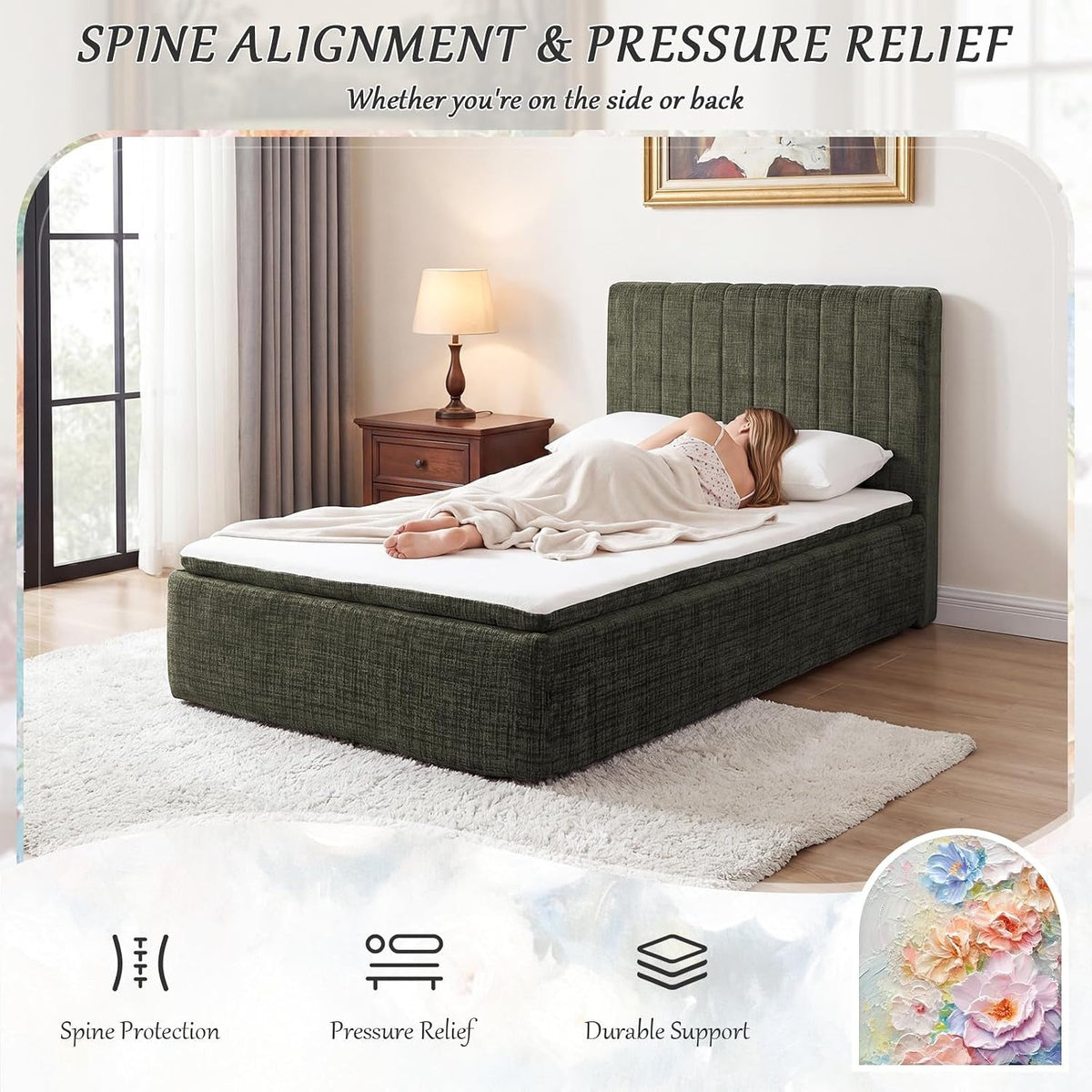 king-compression-bed-boneless-bed-frame-with-mattress-and-headboard