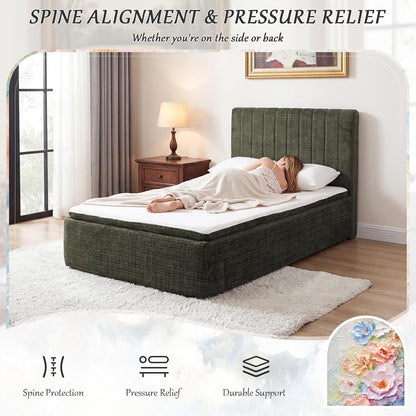 King Compression Bed Boneless Bed Frame with Mattress and Headboard4
