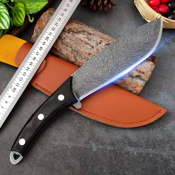 Meat Cleaver, 8 Inch Chinese Butcher Knife Wood Handle Knives Slicing Bone Chopping Knives Ultra-Sharp Bone Cutter Kitchen Tool7