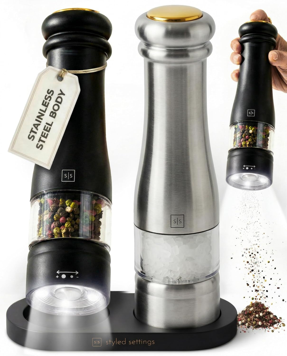 electric-salt-and-pepper-grinder-set-black-silver