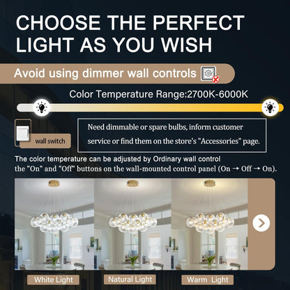 Clear Bubble Chandelier 13-Light Glass Globe Chandeliers Gold4