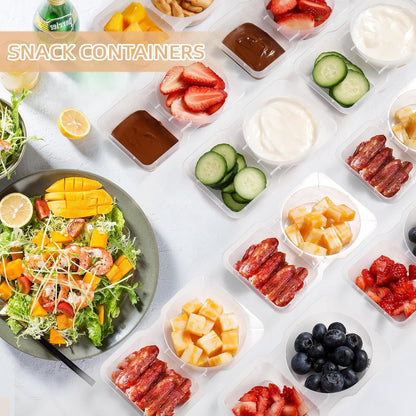Reusable Snack Containers with Lids: Snack Pack Containers 20Pcs - Snackle Box Container Portion Control - Meal Prep Containers - Double Compartment Snack Containers for Travel - Camping Essentials3
