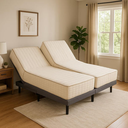 Split Queen Adjustable Bed with Massage, Zero Gravity Electric Bed + Adjust Your Comfort Mattresses8