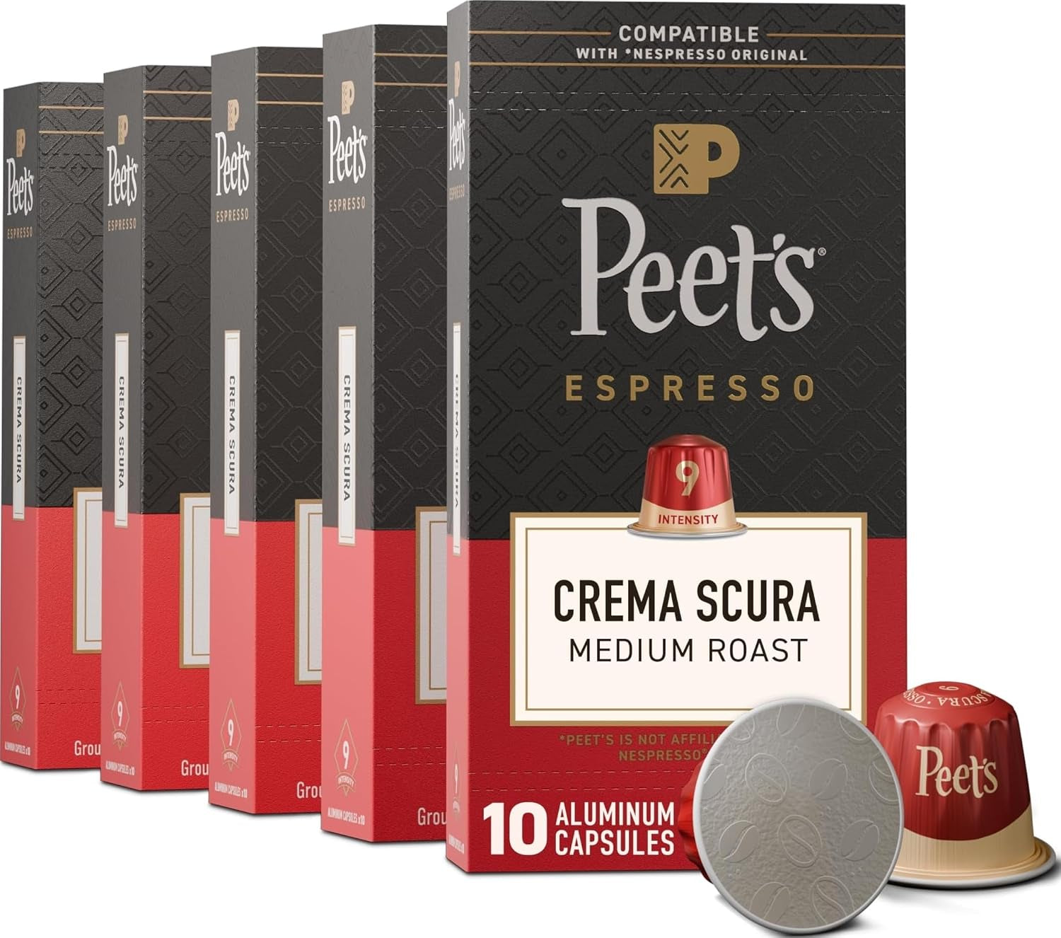 peets-coffee-medium-roast-espresso-capsules-compatible-with-nespresso-original-machine-100-arabica-coffee-crema-scura-intensity-9-50-count-5-boxes-of-10-espresso-capsules
