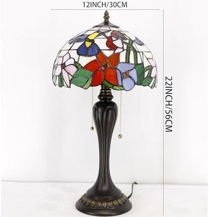 Table Lamp Base Replacement Only with 6 Pcs Bulb, Wide 6.5 Height 24 Inch, Fit for 12, 14, 16, 18 Inch Tiffany Style Stained Glass Lampshade, Dark Bronze Finish, Resin, Pull Chain Switch8