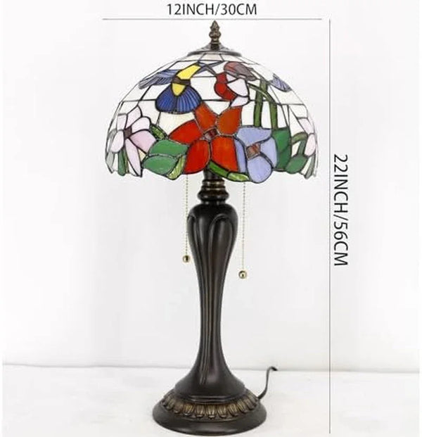 Table Lamp Base Replacement Only with 6 Pcs Bulb, Wide 6.5 Height 24 Inch, Fit for 12, 14, 16, 18 Inch Tiffany Style Stained Glass Lampshade, Dark Bronze Finish, Resin, Pull Chain Switch8