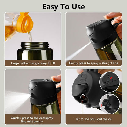 Olive Oil Sprayer for Cooking 16Oz/470Ml | Glass Light-Proof Oil Pourer for Kitchen with Stickers for Air Fryer, Cooking, Salad, BBQ with Stickers2