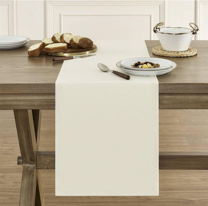 Basic Linen Style Table Runner, 14X72 Inch Ivory2