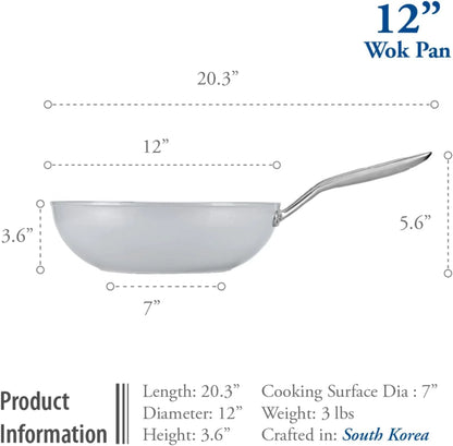 '- Ceraterra 12" Ceramic Nonstick Flat Bottom Wok/Stir-Fry Pan - PFOA, PTFE, PFAS Free, Dishwasher and Oven Safe, Made in Korea (12-In)5