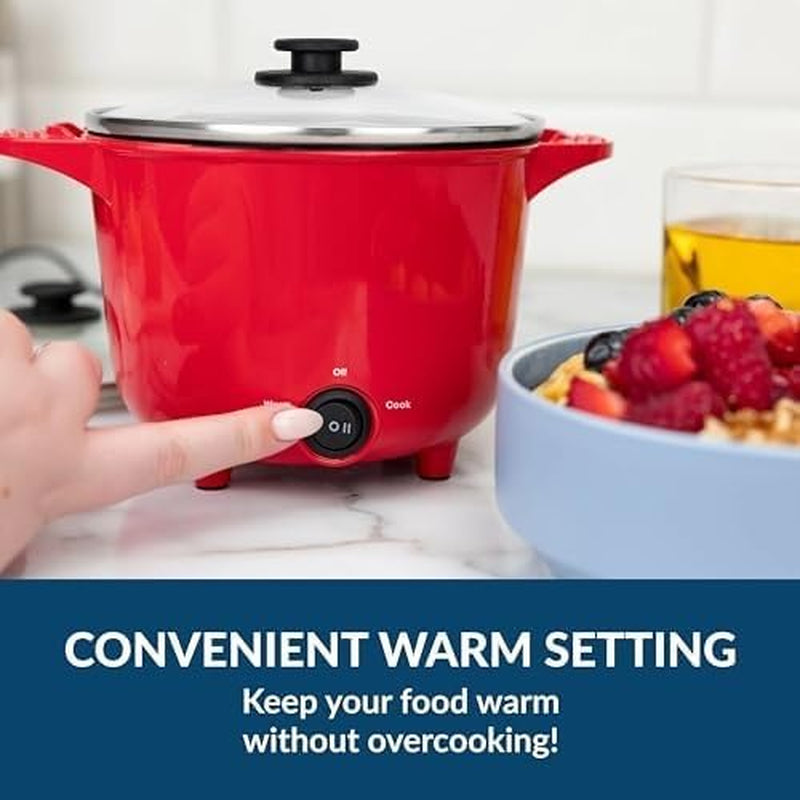 32-oz-electric-multi-cooker-pot-260-watts-ceramic-nonstick-coating-3-way-control-with-keep-warm-compact-portable-red