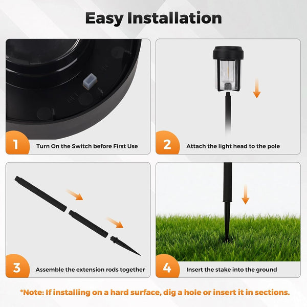 6 Pack Solar Pathway Lights Outdoor Solar Lights for Yard4