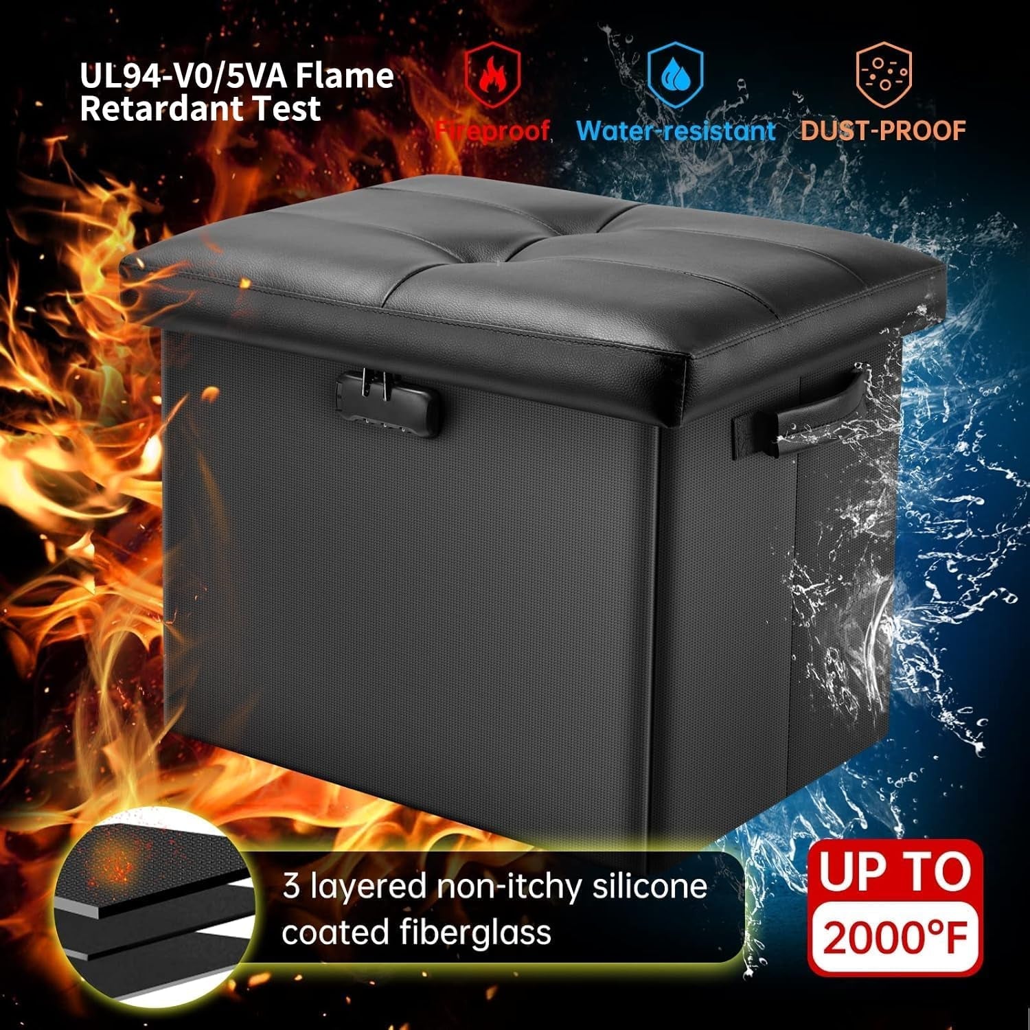 storage-ottoman-with-lock-fireproof-folding-ottoman-foot-rest-stool-storage-chest-with-storage-safe-for-important-documents-waterproof-17-inches-short-ottoman-foot-stool-with-handles-black