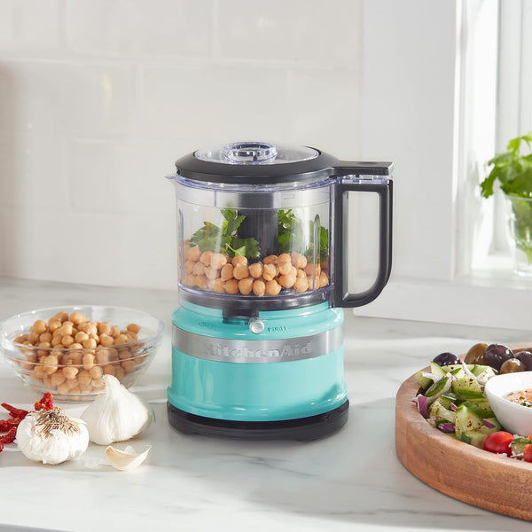 Kitchenaid 3.5 Cup Food Chopper KFC3516AQ, Aqua Sky | Dishwasher-Safe Work Bowl, Stainless Steel Multi-Purpose Blade, 2 Speeds plus Pulse, Easy Cord Wrap3