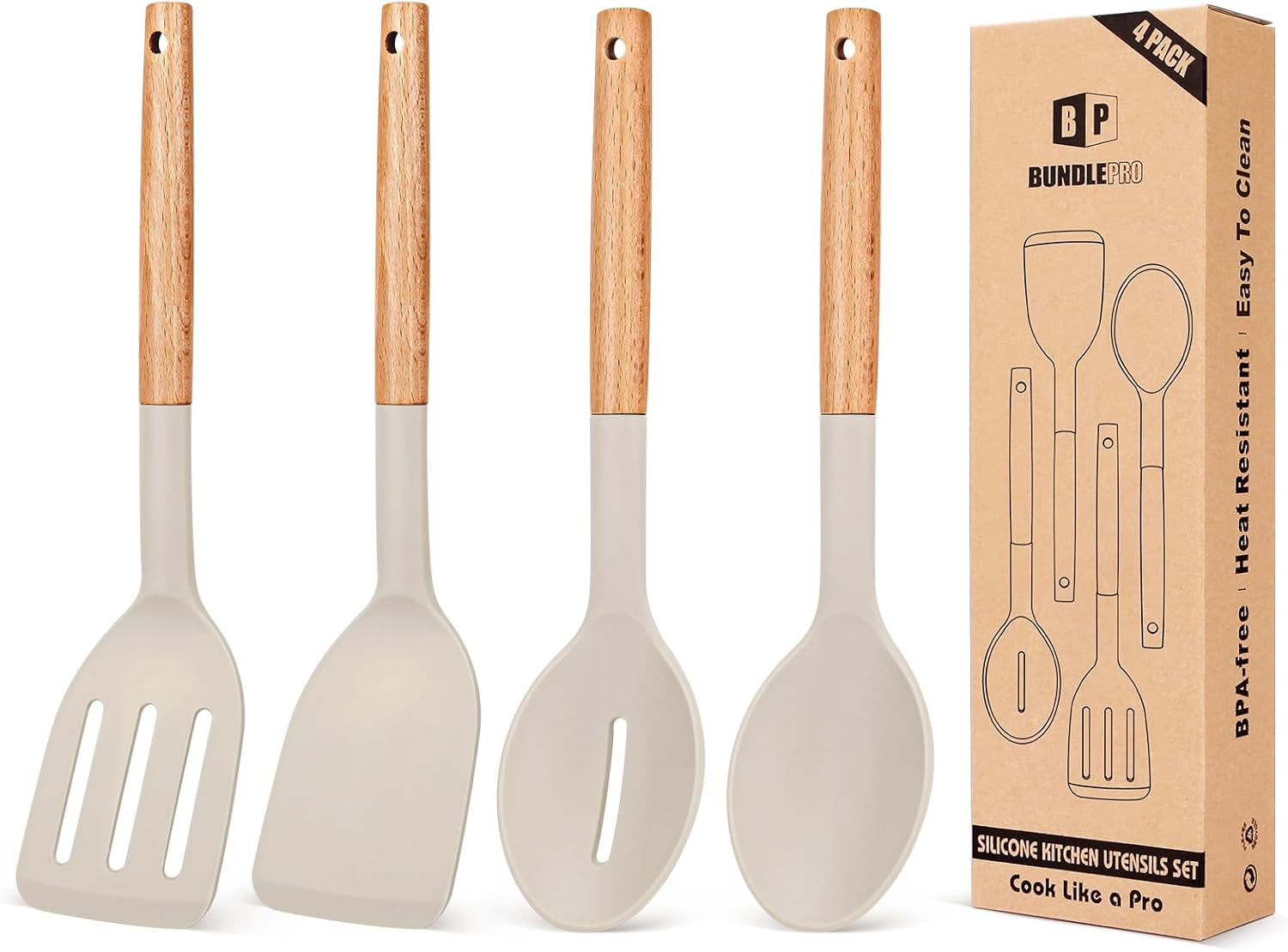 pack-of-4-silicone-cooking-utensils-set-non-stick-solid-spatulas-and-heat-resistant-slotted-spoons-with-wooden-handle-ideal-wood-kitchen-utensils-set-for-frying-serving-turning-stirring-khaki