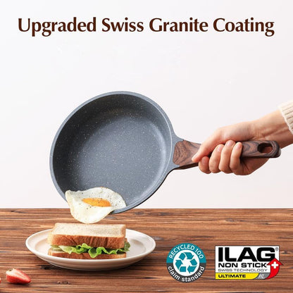 Nonstick Frying Pan Skillet with Lid, Omelet Pan with Cover, Healthy Egg Pan Chef'S Pan, Kitchen Cooking Pan, PFOA Free (8Inch + Glass Lid) | Omelette Pan with Cover, Healthy Egg Pan Skillet Kitchen Cooking Pan, PFOA/PFOS Free5