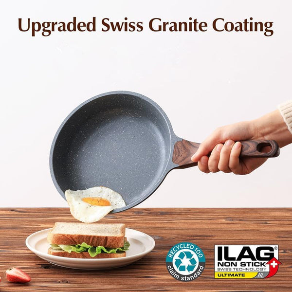 Nonstick Frying Pan Skillet with Lid, Omelet Pan with Cover, Healthy Egg Pan Chef'S Pan, Kitchen Cooking Pan, PFOA Free (8Inch + Glass Lid) | Omelette Pan with Cover, Healthy Egg Pan Skillet Kitchen Cooking Pan, PFOA/PFOS Free5