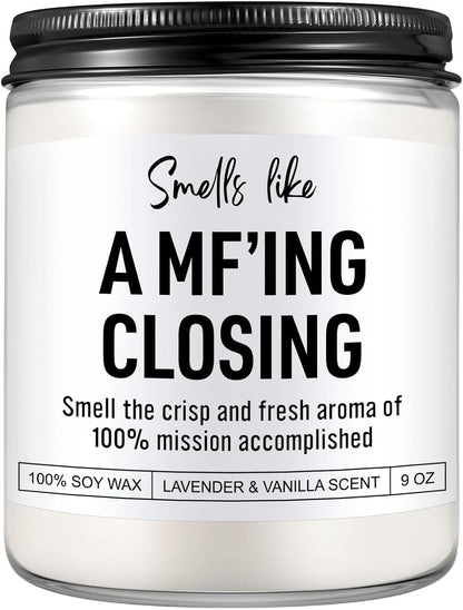 Scented Candle, Funny Realtor Gifts for Women, Men, Clients, Real Estate Agent Supplies, Appreciation, Thank You, Christmas, Gifts for Realtors at Closing, Real Estate Broker, Salesperson1