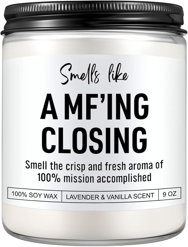 Scented Candle, Funny Realtor Gifts for Women, Men, Clients, Real Estate Agent Supplies, Appreciation, Thank You, Christmas, Gifts for Realtors at Closing, Real Estate Broker, Salesperson1