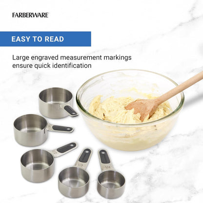 Professional Set of 5 Stainless Steel Measuring Cups, Precision and Ease in Every Scoop, Features Magnetic Handles for Easy Storage, Dishwasher Safe3