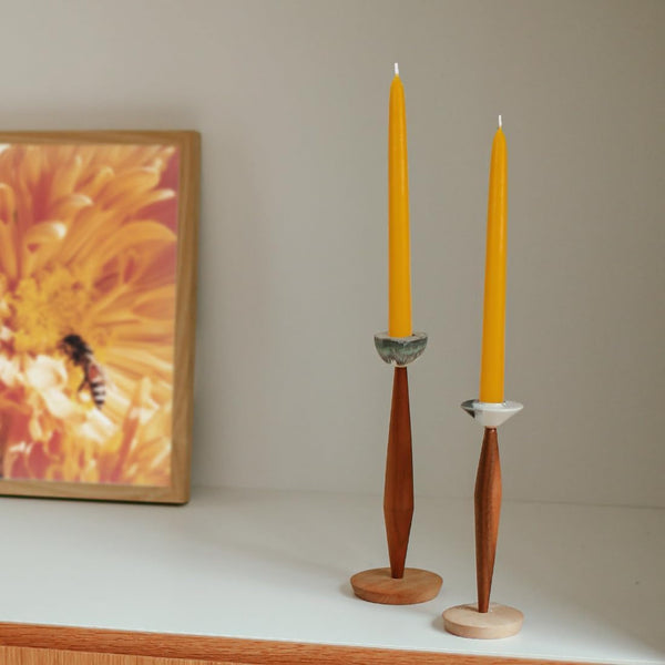 16PCS 9" Natural Beeswax Taper Candles, Dripless Smokeless, Long Lasting5