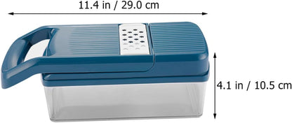 Multifunctional Vegetable Slicer and Grater Set, Blue Kitchen Cutter with Potato Peeler, Fruit and Vegetable Shredder for Home Food Preparation2