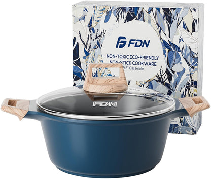 Titanium Ceramic Cooking Pot with Lid, Pfos & Pfoa Free Nonstick Stock Pot, Large Soup Pot, Big Pots for Cooking, Multipurpose Cookware, Ollas Antiadherentes Para Cocinar, Cacerolas, Blue1