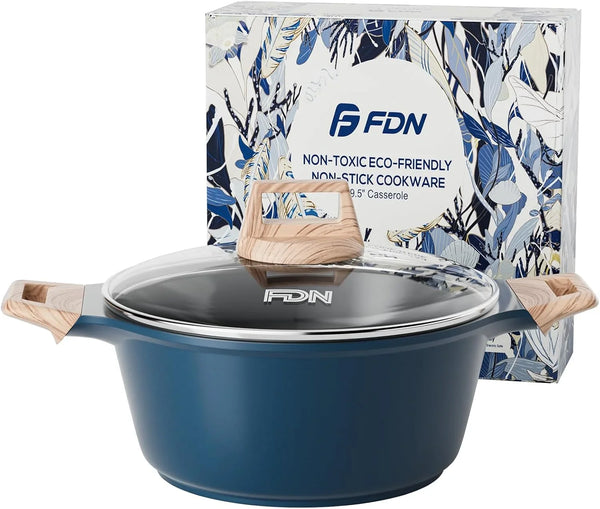 Titanium Ceramic Cooking Pot with Lid, Pfos & Pfoa Free Nonstick Stock Pot, Large Soup Pot, Big Pots for Cooking, Multipurpose Cookware, Ollas Antiadherentes Para Cocinar, Cacerolas, Blue1