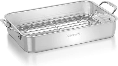 7117-14RR 14-Inch Chef'S-Classic Cookware-Collection, Lasagna Pan W/Stainless Roasting Rack, Stainless Steel1