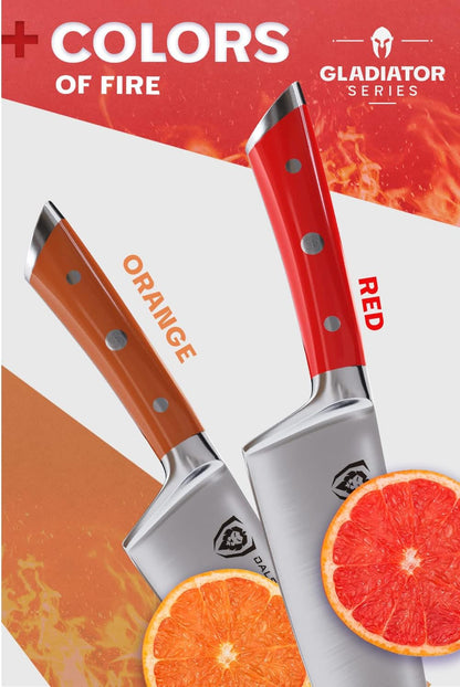 Chef Knife - 8 Inch Blade - Gladiator Series - Forged High Carbon German Steel - Razor Sharp Kitchen Knife - Professional Full Tang Knives - Crimson Red Handle ABS - Sheath - NSF Certified7