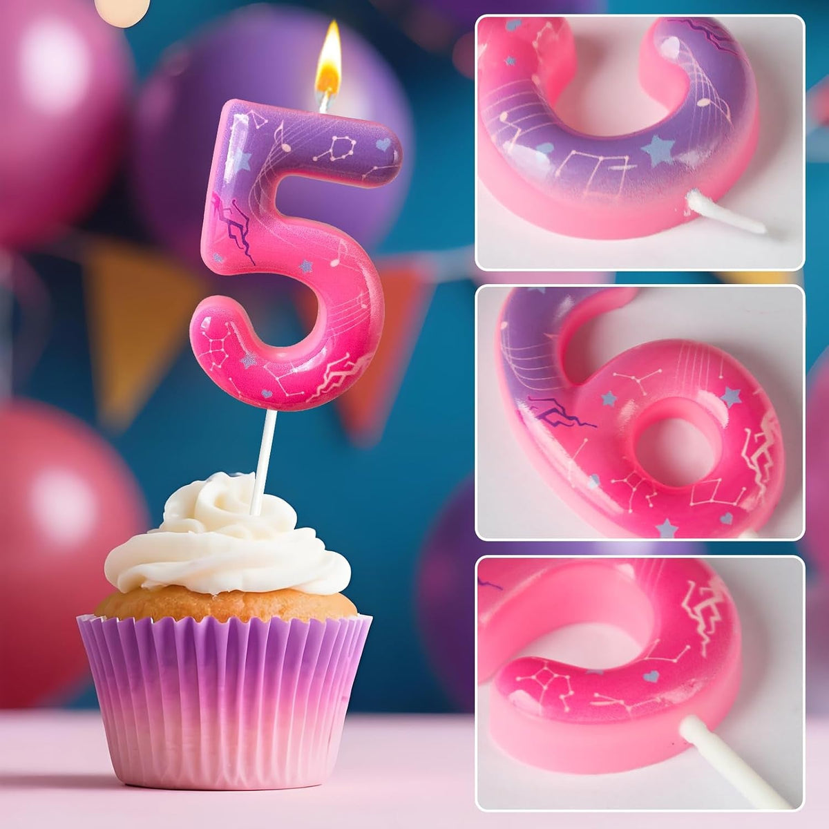 k-pop-pink-purple-number-birthday-candle-trendy-cake-decoration-for-themed-parties-sparkly-gradient-cake-topper-for-girls-birthday-party-decoration-for-teens-number-5