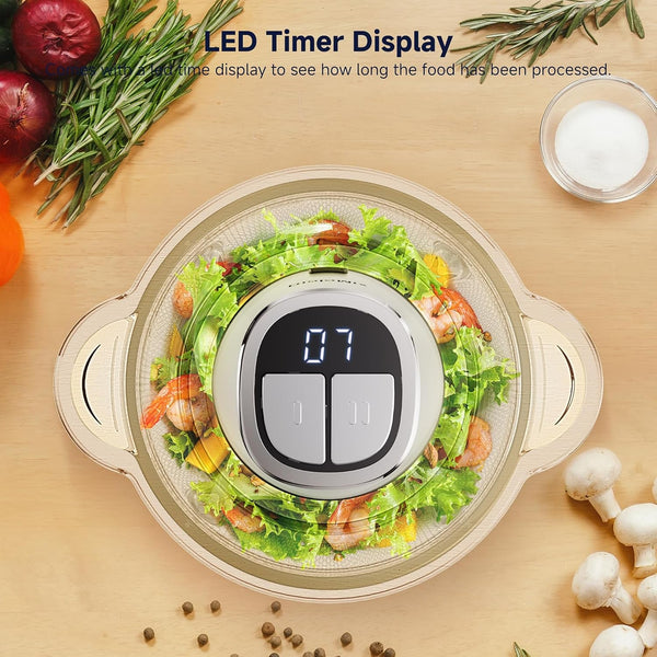 3L Dual Bowl Food Processor 2 Blades 2-Speed Digital Display Quiet | 220V EU Plug, 3L Capacity, 36-45Db Ultra-Quiet, Dishwasher-Safe, Stainless Steel Blades, Digital Display, Multi-Functional7