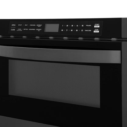 ZLINE 24" 1.2 Cu. Ft. Built-In Microwave Drawer in Black Stainless Steel8