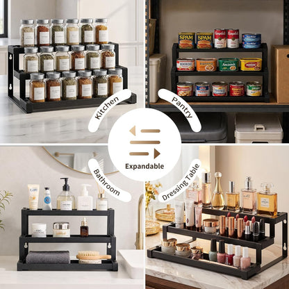 Expandable Spice Rack Organizer for Cabinet, Supports 17.6 Lbs per Tier6