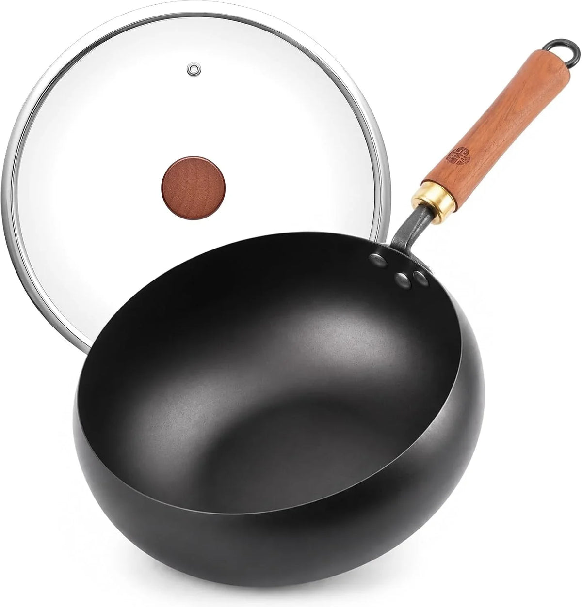 9-5-inch-carbon-steel-wok-with-lid-flat-bottom-stir-fry-pan-deep-3-5-qt-bowl-for-1-2-servings-smooth-carbon-steel-surface-flat-base-for-induction-gas-electric-and-ceramic-cooktops